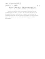 City Cannot Stop Invasion