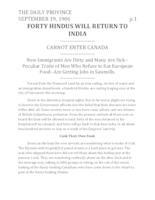 Forty Hindus will Return to India