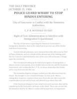 Police Guard Wharf to Stop Hindus Entering