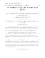 As British Subjects Hindus May Vote