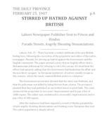Stirred up Hatred Against British
