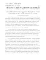 Hindus' Lodgings Burned by Mob