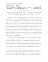 Bowen is Charged with Murder