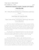 Indian Rajah--s Son Talks of Race Problem
