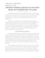 Twenty Hindus arrived to-day but none yet permitted to land