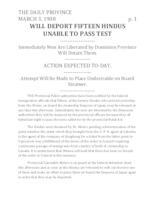 Will deport fifteen Hindus unable to pass test