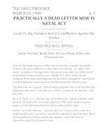 Practically a dead letter now is Natal act