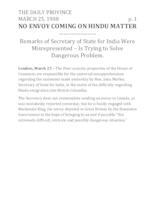 No envoy coming on Hindu matter