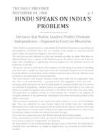 Hindu speaks on India--s problems