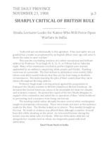 Sharply critical of British rule