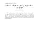 Hindus have formed joint-stock company