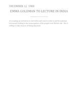 Emma Goldman to lecture in India