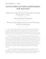 Native press of India responsible for sedition