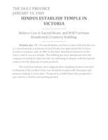 Hindus establish temple in Victoria