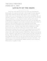 Loyalty of the Sikhs