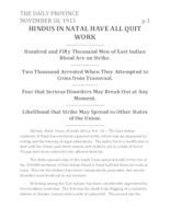 Hindus in Natal have all quit work