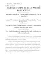 Hindus refusing to come ashore for inquiry