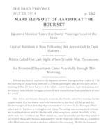 Maru slips out of harbor at the hour set