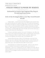 Veiled threat is made by Hindus