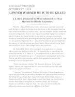 Lawyer warned he is to be killed