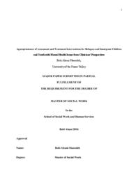 Appropriateness of assessment and treatment interventions for refugees and immigrant children and youth with mental health issues from clinicians' perspectives