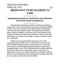 Hindus not to be allowed to land (transcript)