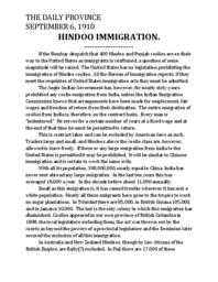 Hindoo immigration (transcript)