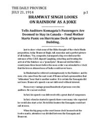 Bramwat Singh looks on Rainbow as a joke (transcript)