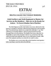 Extra! Militia called for Tuesday morning (transcript)