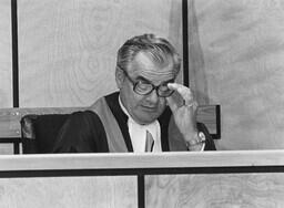 Staged shot with Judge Tommy Meagher to publicize something. Partnership with RCMP.