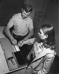 Staged shot to publicize something crim related. Partnership with RCMP.