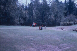 Childcare centre children playinig on Abbotsford campus green