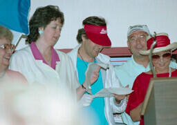 Susan David, Ron Coreau, Rae McCombs, and Barb Harms at Frank Dolman's retirement